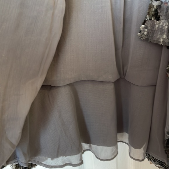 GORGEOUS FREE PEOPLE SILVER SEQUIN JACKET TOP SIZE SMALL SHIMMERY NWT - Picture 15 of 17